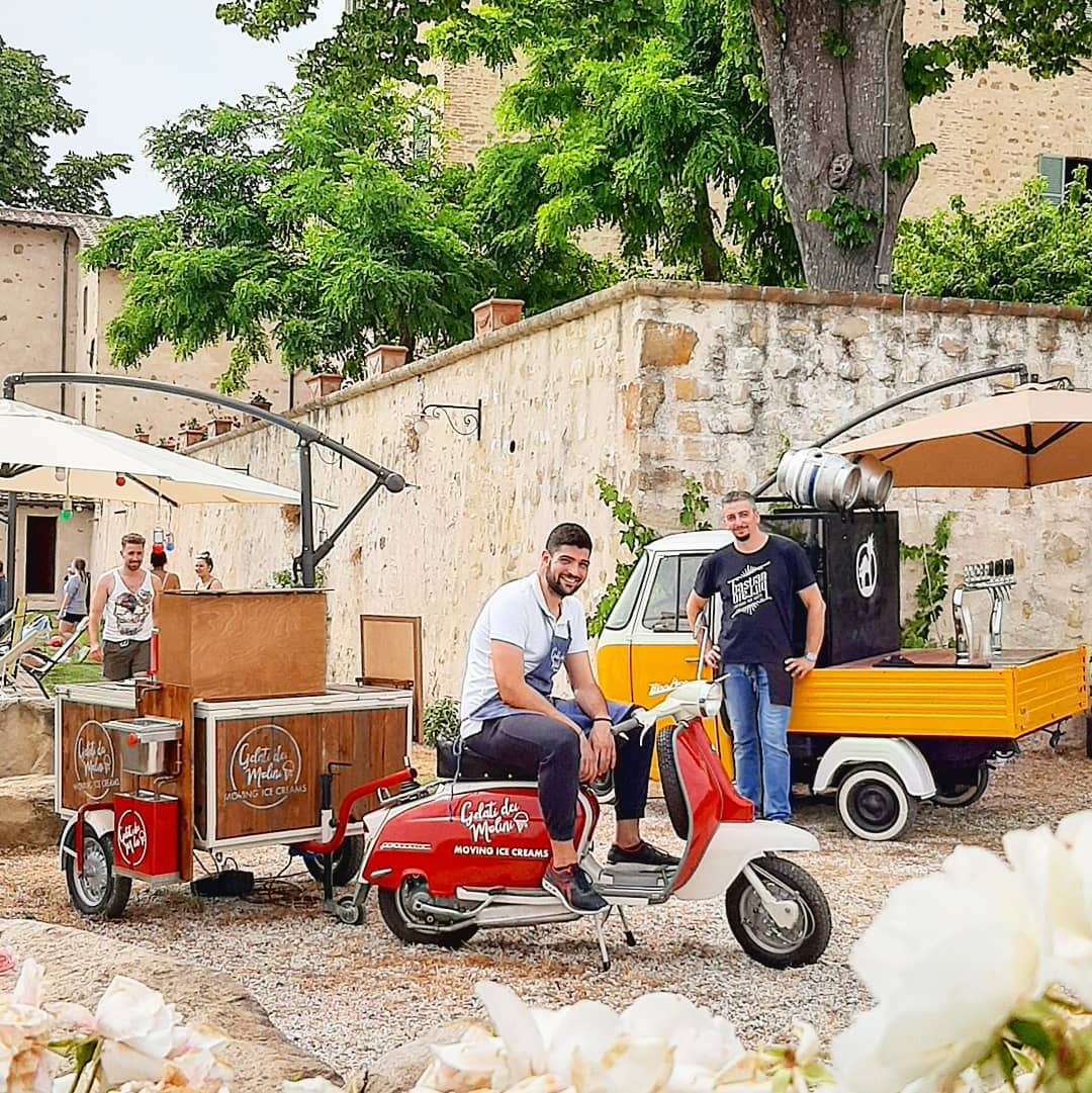 matrimonio vintage con lambretta gelato